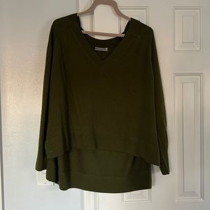 Anthropologie V neck, wool sweater in army green size M